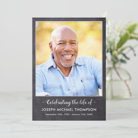 Rustic Memorial Photo Order of Service Funeral Programmakaart (Staand voorkant)