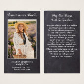 Rustic Memorial Photo Sympathie Funeral Prayer Kaa Visitekaartje (Voorkant /achterkant)