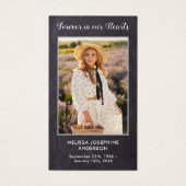 Rustic Memorial Photo Sympathie Funeral Prayer Kaa Visitekaartje (Voorkant)