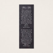 Rustic Memorial Poem 3 Foto Funeral Bladwijzer Mini Visitekaartjes (Achterkant)