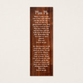Rustic Memorial Poem 3 Foto Funeral Bladwijzer Mini Visitekaartjes (Achterkant)