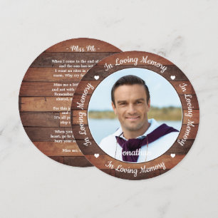 Rustic Memorial Poem Foto Funeral Prayer Kaart
