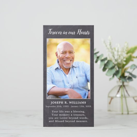 Rustic Memorial Poem Funeral Bladwijzer Kaart (Staand voorkant)