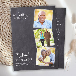 Rustic Memorial Poem Funeral Kaart 3 Foto Contactkaartje