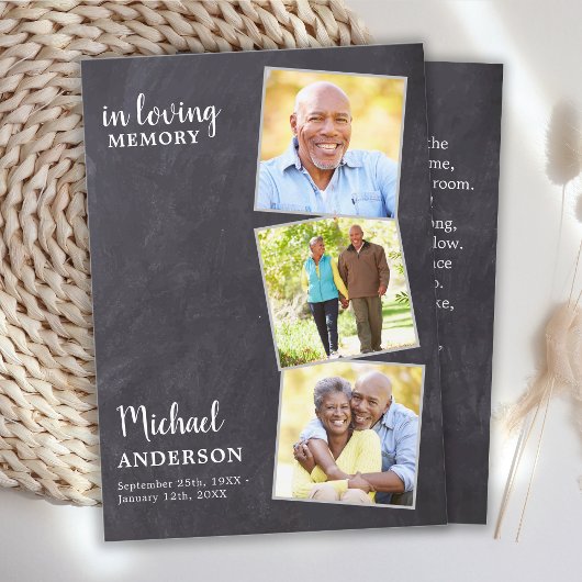 Rustic Memorial Poem Funeral Kaart 3 Foto Contactkaartje