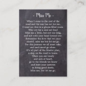 Rustic Memorial Poem Funeral Kaart 3 Foto Contactkaartje (Achterkant)