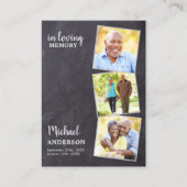 Rustic Memorial Poem Funeral Kaart 3 Foto Contactkaartje (Voorkant)