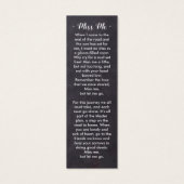 Rustic Memorial Poem Prayer Funeral Bladwijzer Mini Visitekaartjes (Achterkant)