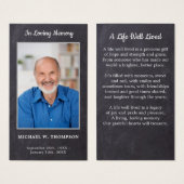 Rustic Memorial Sympathie Foto Funeral Prayer Kaar Visitekaartje (Voorkant /achterkant)