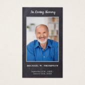 Rustic Memorial Sympathie Foto Funeral Prayer Kaar Visitekaartje (Voorkant)