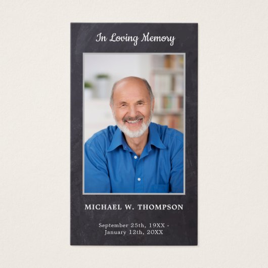 Rustic Memorial Sympathie Foto Funeral Prayer Kaar Visitekaartje (Voorkant)