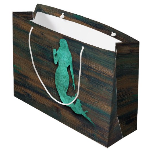 Rustic Mermaid (Blauwgroen) Groot Cadeauzakje (Achterkant Gekanteld)