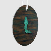 Rustic Mermaid (Blauwgroen) Ornament (voorkant)