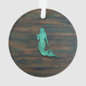 Rustic Mermaid (Blauwgroen) Ornament (achterkant)