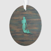 Rustic Mermaid (Blauwgroen) Ornament (voorkant)
