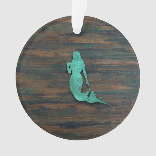 Rustic Mermaid (Blauwgroen) Ornament (voorkant)
