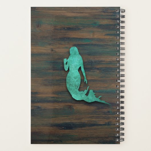 Rustic Mermaid (Blauwgroen) Planner (Achterkant)