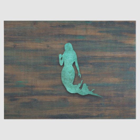 Rustic Mermaid (Blauwgroen) Tissuepapier (Voorkant)