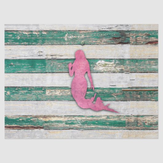 Rustic Mermaid (roze en groen) Tissuepapier (Voorkant)
