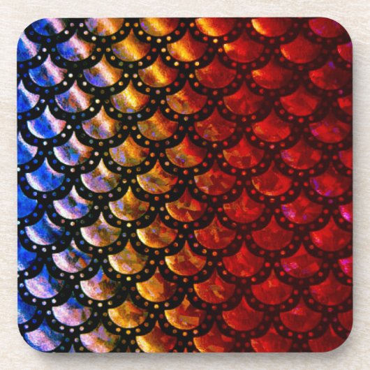 Rustic Mermaid Scales Bier Onderzetter (Voorkant)