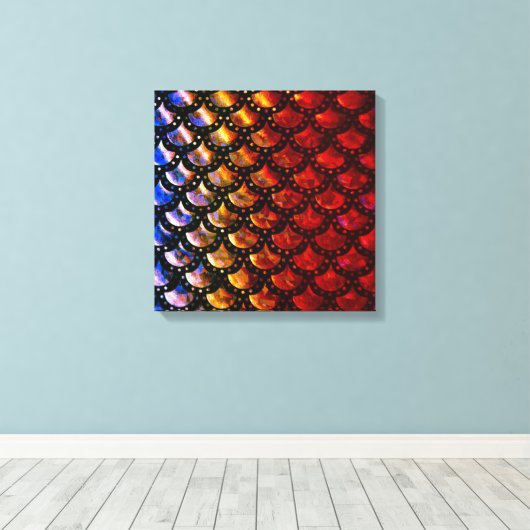 Rustic Mermaid Scales Canvas Afdruk (Insitu (Houten vloer))