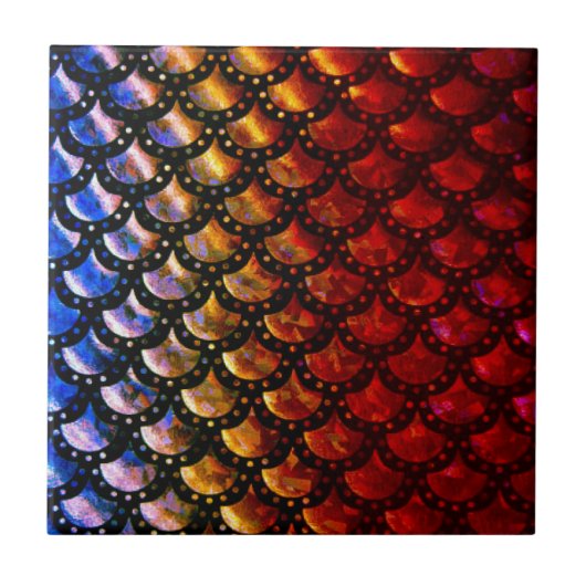 Rustic Mermaid Scales Tegeltje (Voorkant)