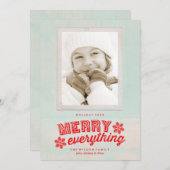 Rustic Merry Alles foto Feestdagenkaart (Voorkant / Achterkant)