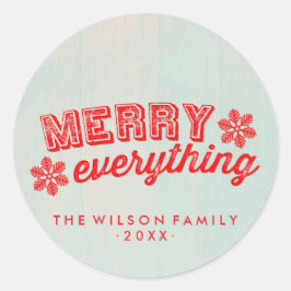 Rustic Merry Alles Kerst sticker