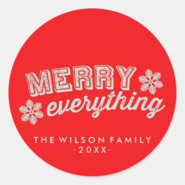 Rustic Merry Alles Kerst sticker 2