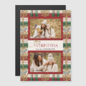 Rustic Merry Christmas Botanical Plaid 2 Foto (Voorkant / Achterkant)