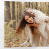 Rustic Merry Christmas Botanical Plaid 2 Foto Drieluik Kaart (Binnenzijde eerst)