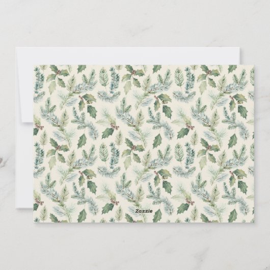 Rustic Merry Christmas Botanische Foto Feestdagenkaart (Achterkant)