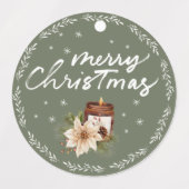 Rustic Merry Christmas Candle Patch Labels (Design 1)