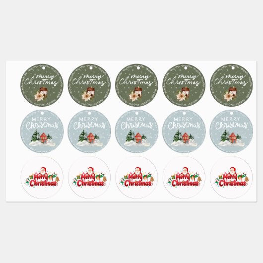Rustic Merry Christmas Candle Patch Labels (Vel)