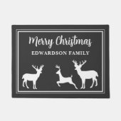 Rustic Merry Christmas familienaam hert Deurmat (Voorkant)