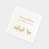 Rustic Merry Christmas familienaam hert Folie Servetten (Links)