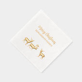 Rustic Merry Christmas familienaam hert Folie Servetten (Rechts)