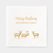 Rustic Merry Christmas familienaam hert Folie Servetten (Voorkant)