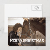 RUSTIC MERRY CHRISTMAS FOTO BRIEFKAART (Voorkant / Achterkant)