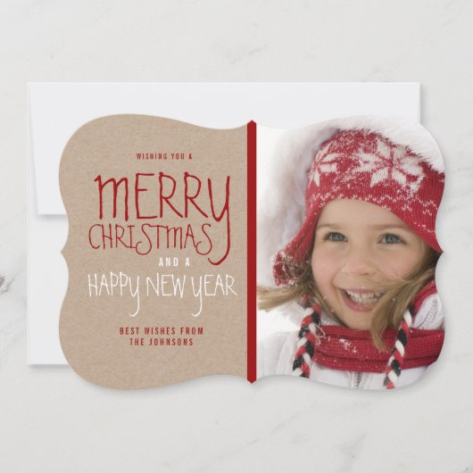 RUSTIC MERRY CHRISTMAS | HOLIDAIRE FOTOKAART FEESTDAGENKAART (Voorkant)