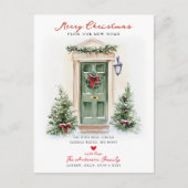 Rustic Merry Christmas New Home Card Aankondigingskaart (Voorkant)