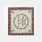 Rustic Merry Christmas Personalized Holiday  Fleece Deken (Voorkant (Horizontaal))