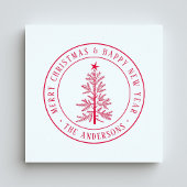 Rustic Merry Christmas Pine Tree Rubberstempel