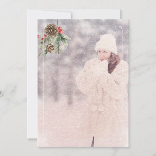 Rustic Merry Christmas Pink Truck One Foto Feestdagenkaart (Voorkant)