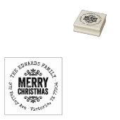 Rustic Merry Christmas Return Address Rubberstempel (Gestempeld)