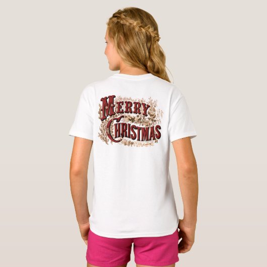 Rustic Merry Christmas  T-shirt (Achterkant volledig)