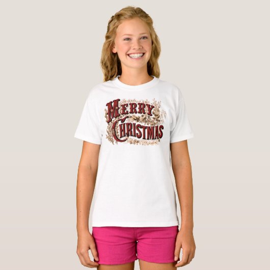 Rustic Merry Christmas  T-shirt (Voorkant volledig)