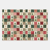 Rustic Merry Christmas Tree Holiday Wrapping Paper (Voorkant 3)