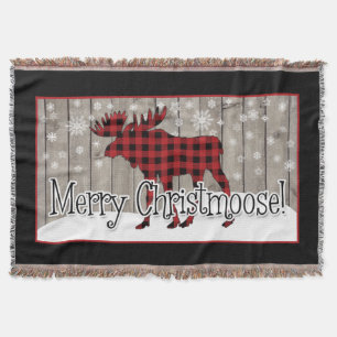 Rustic Merry Christmoose! 2-Throw Blanket Deken
