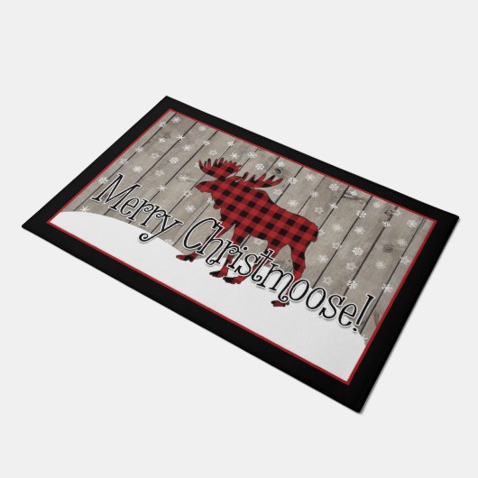 Rustic Merry Christmoose! Deurklep Deurmat (Schuin)